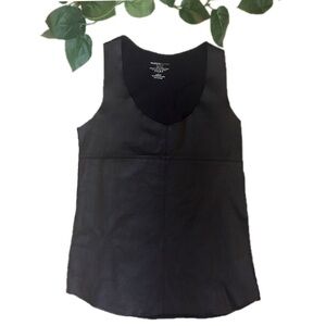 Majestic Filatures Sleeveless Leather Front Top